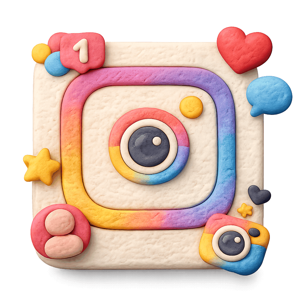 Instagram caption generator visual showing photos, videos, links, and product notes becoming post-ready caption ideas.