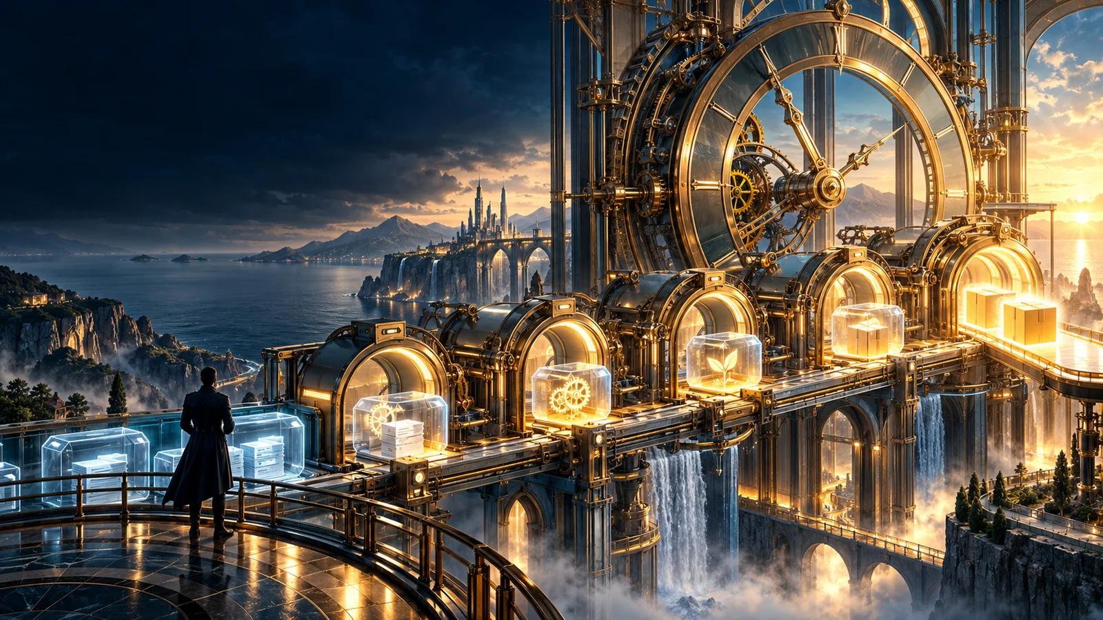 Clockwork task pipeline coordinating successive stages of scheduled work.