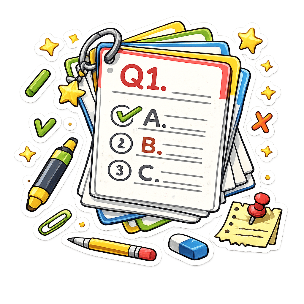 AI quiz workspace with explanations and review priorities